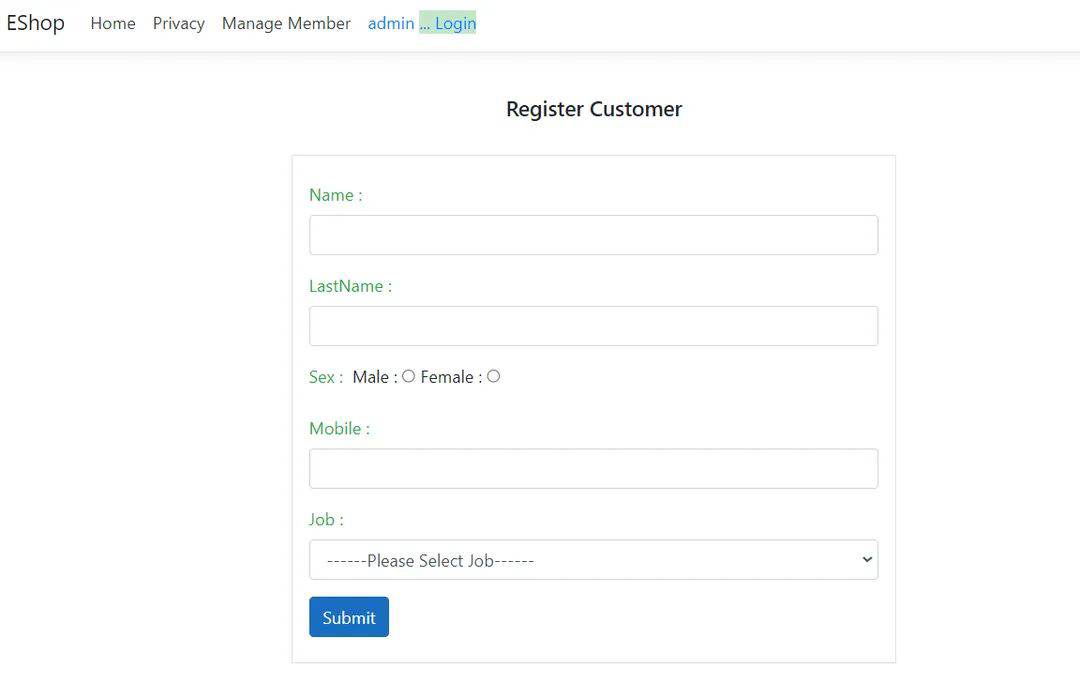 ASP.NET , C# , MVC Core , Jquery , Bootstrap